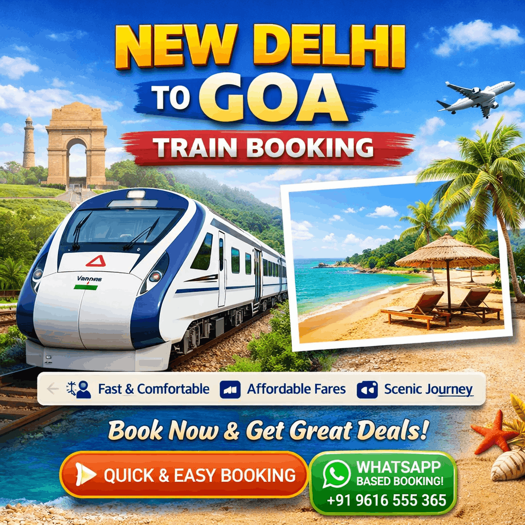 Delhi to Goa train booking details with long distance route, ticket prices and availability